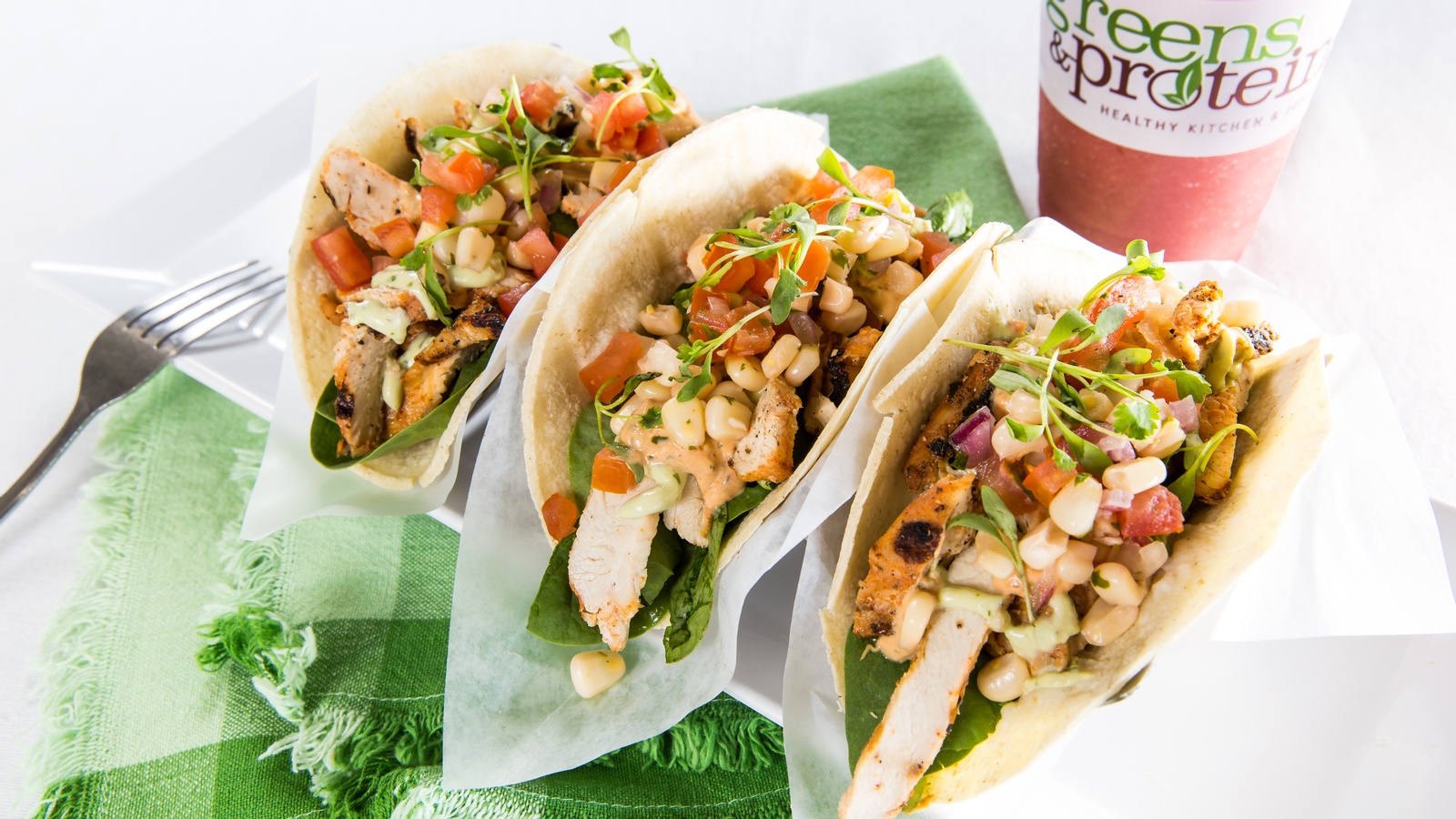 Order Chicken Tacos food online from Greens and Proteins store, Las Vegas on bringmethat.com