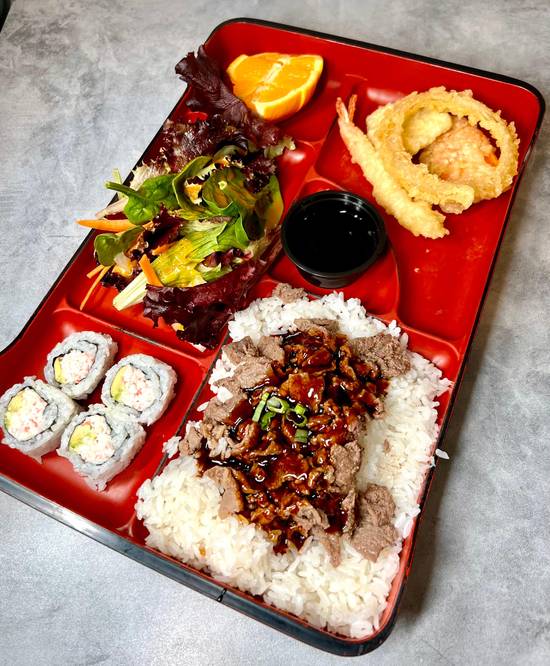 Order Bento 2: Beef & 4pc CA food online from J Sushi Brea store, Brea on bringmethat.com