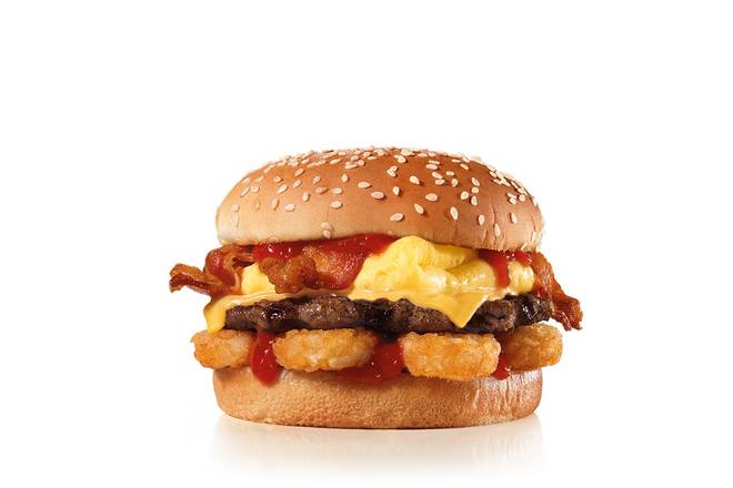 Order The Breakfast Burger food online from Carl Jr. store, Colorado Springs on bringmethat.com