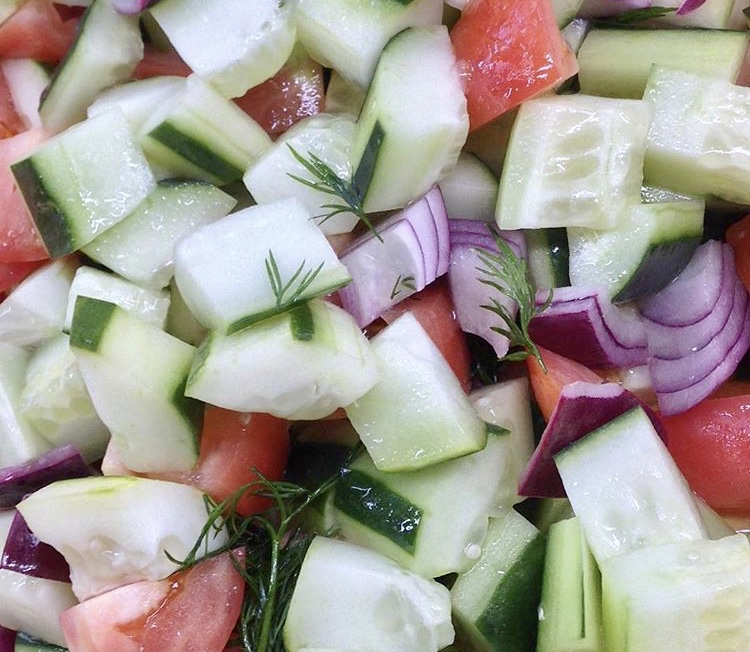 Order Cucumber Salad food online from Max Bialystok & Company store, Long Beach on bringmethat.com