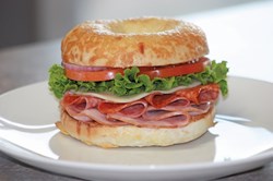 Order Italian Trio on Asiago Sandwich food online from The Great American Bagel store, Orland Park on bringmethat.com