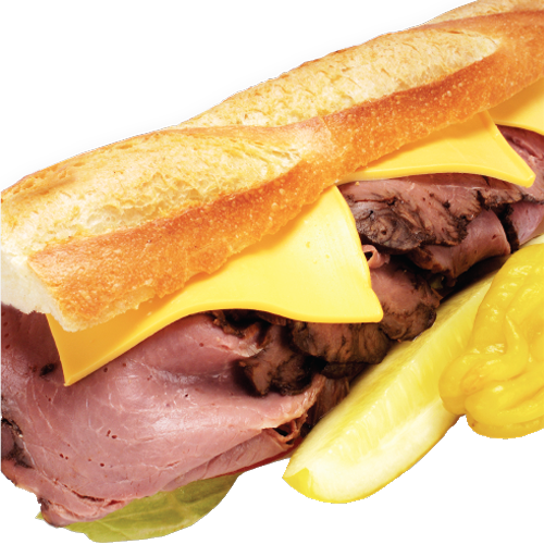 Order #25. Roast Beef Baguette Sandwich food online from Lees Sandwiches store, Van Nuys on bringmethat.com
