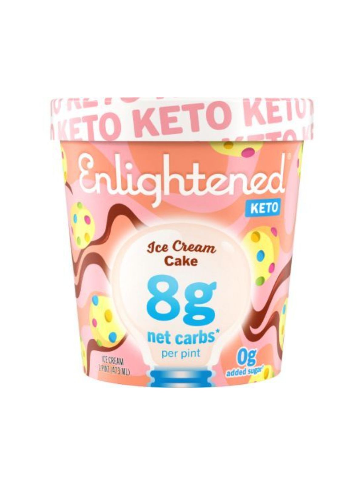 Order Enlightened Keto Cake Ice Cream (1 Pint) food online from Stock-Up Mart store, Minneapolis on bringmethat.com