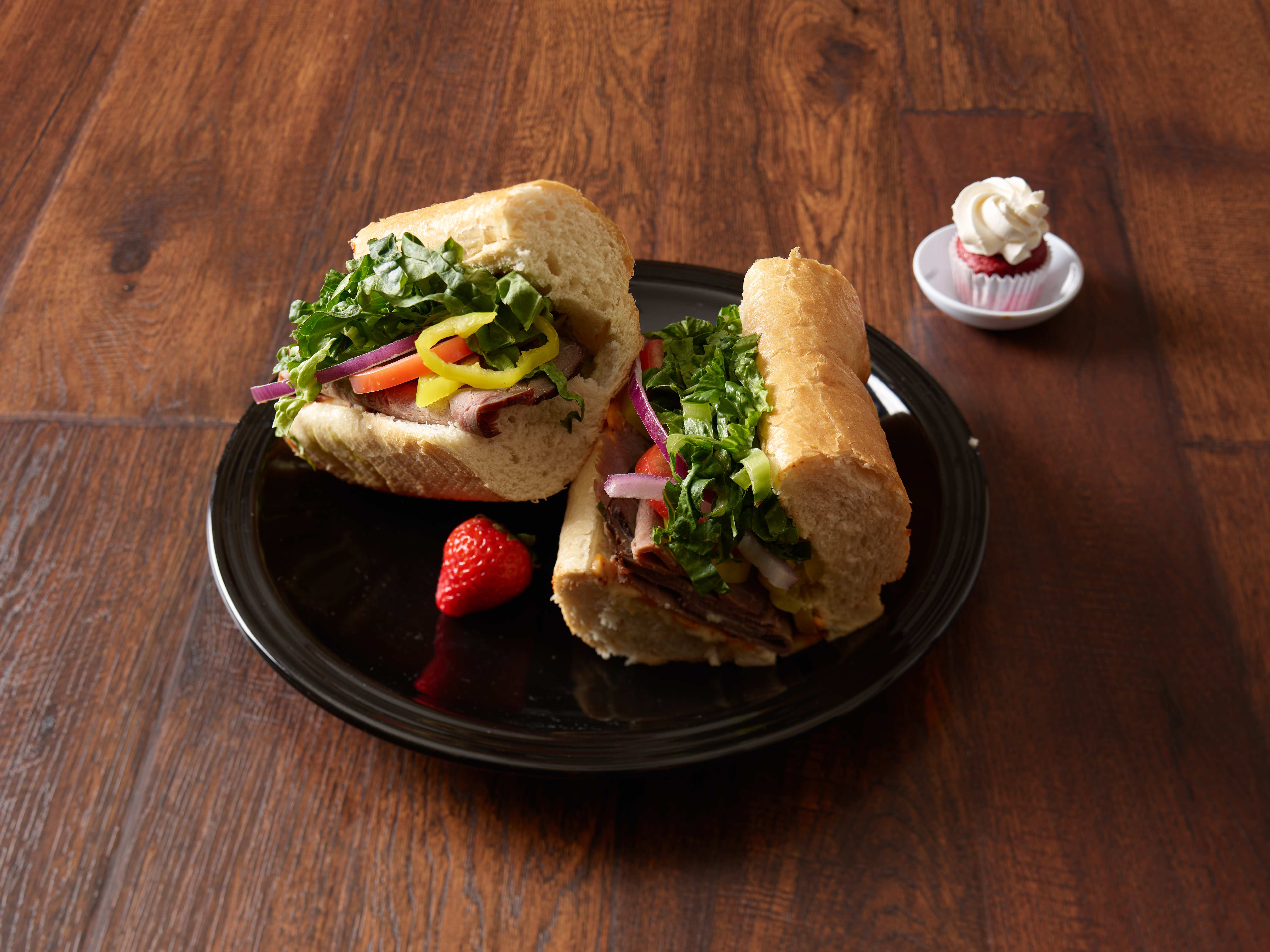 Order Spicy Beef Sandwich food online from Sassy Cafe & Bakery store, Mesa on bringmethat.com