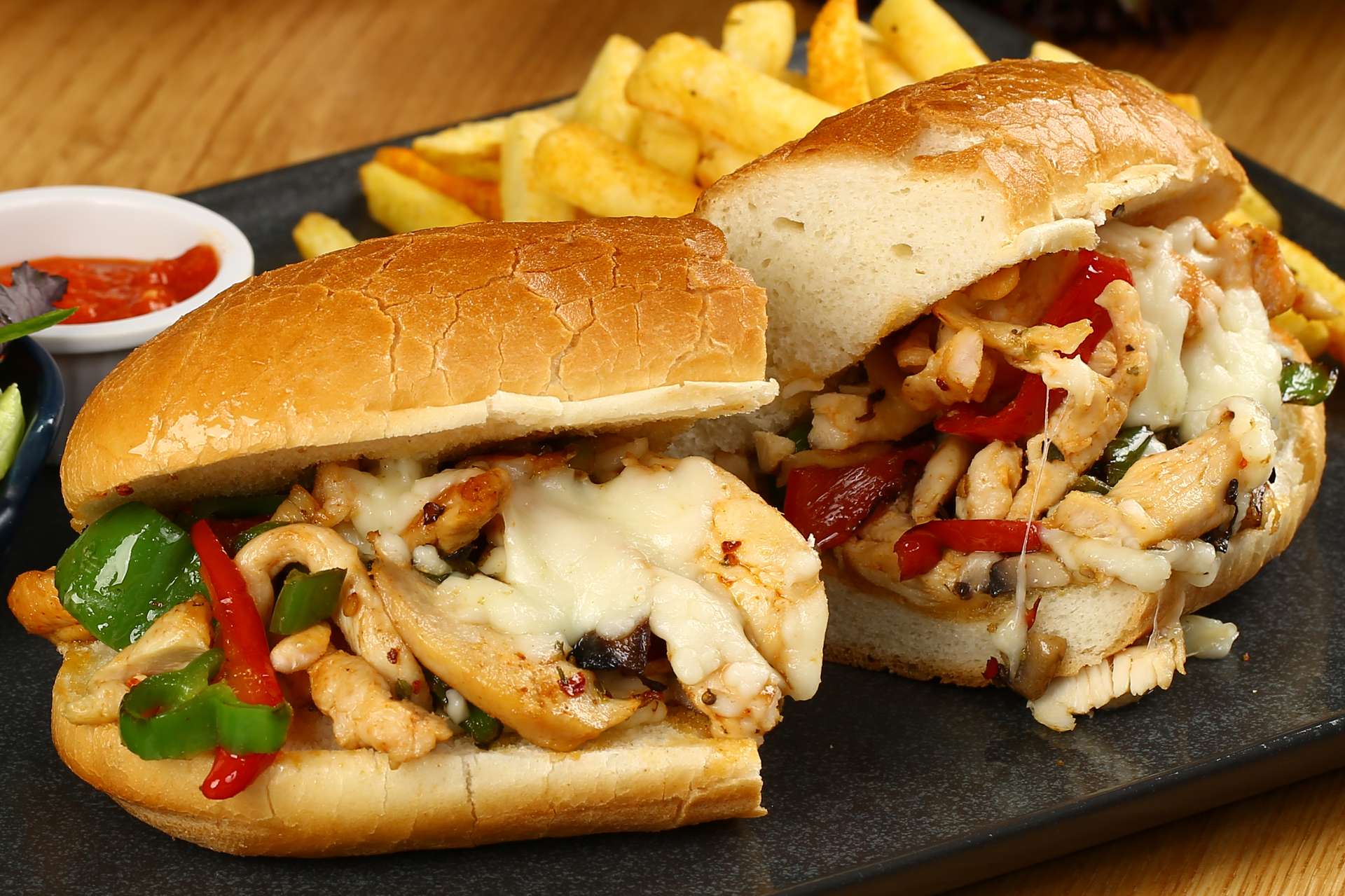 Order Chicken Philly Sandwich food online from La Pina Cantina Mexican Grill store, San Francisco on bringmethat.com