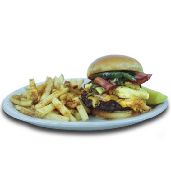 Order Breakfast Burger - Over Easy food online from We Pancakes store, Midwest City on bringmethat.com