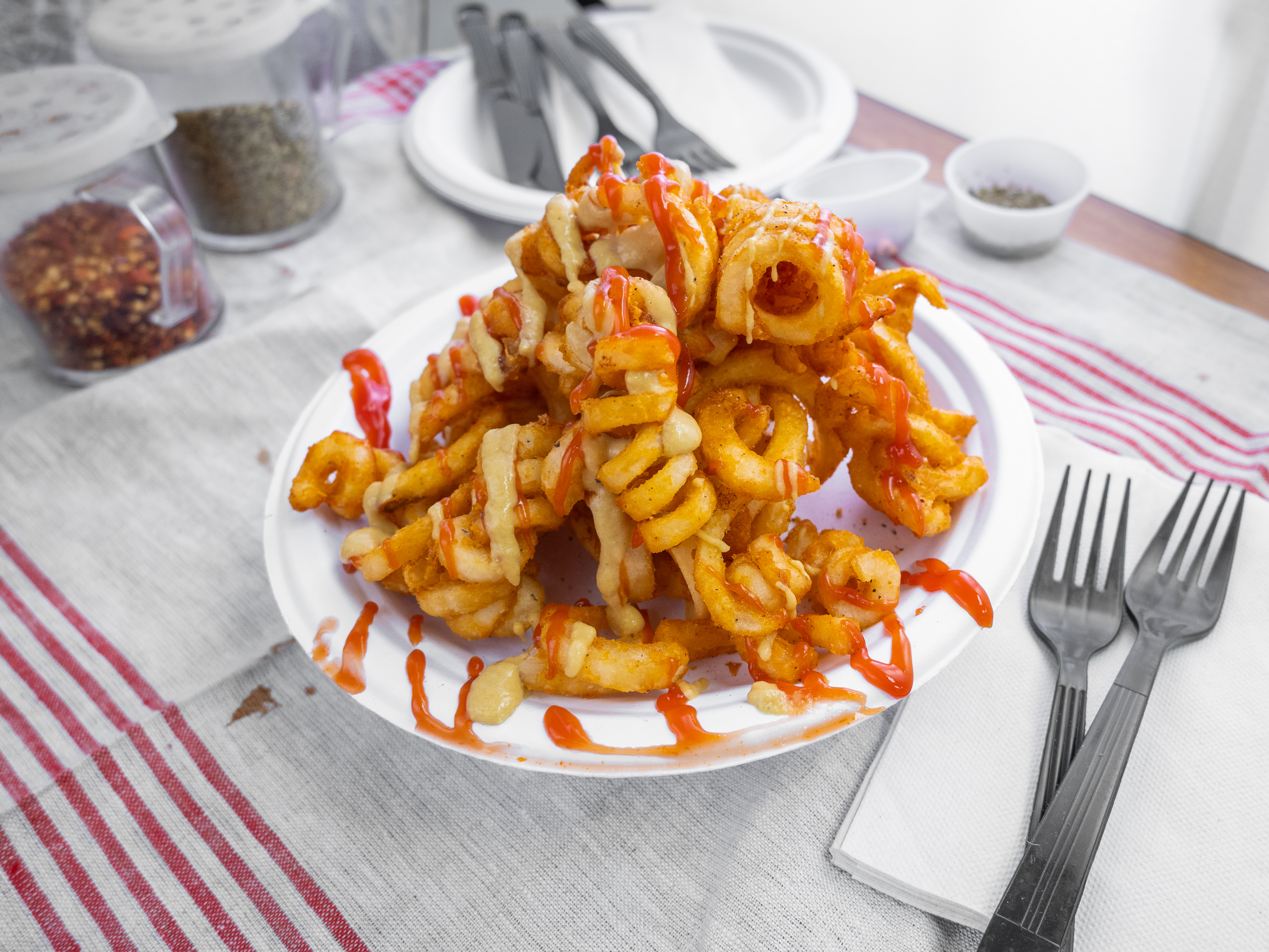 Order Curly French Fries food online from Garden's Pizza store, Philadelphia on bringmethat.com