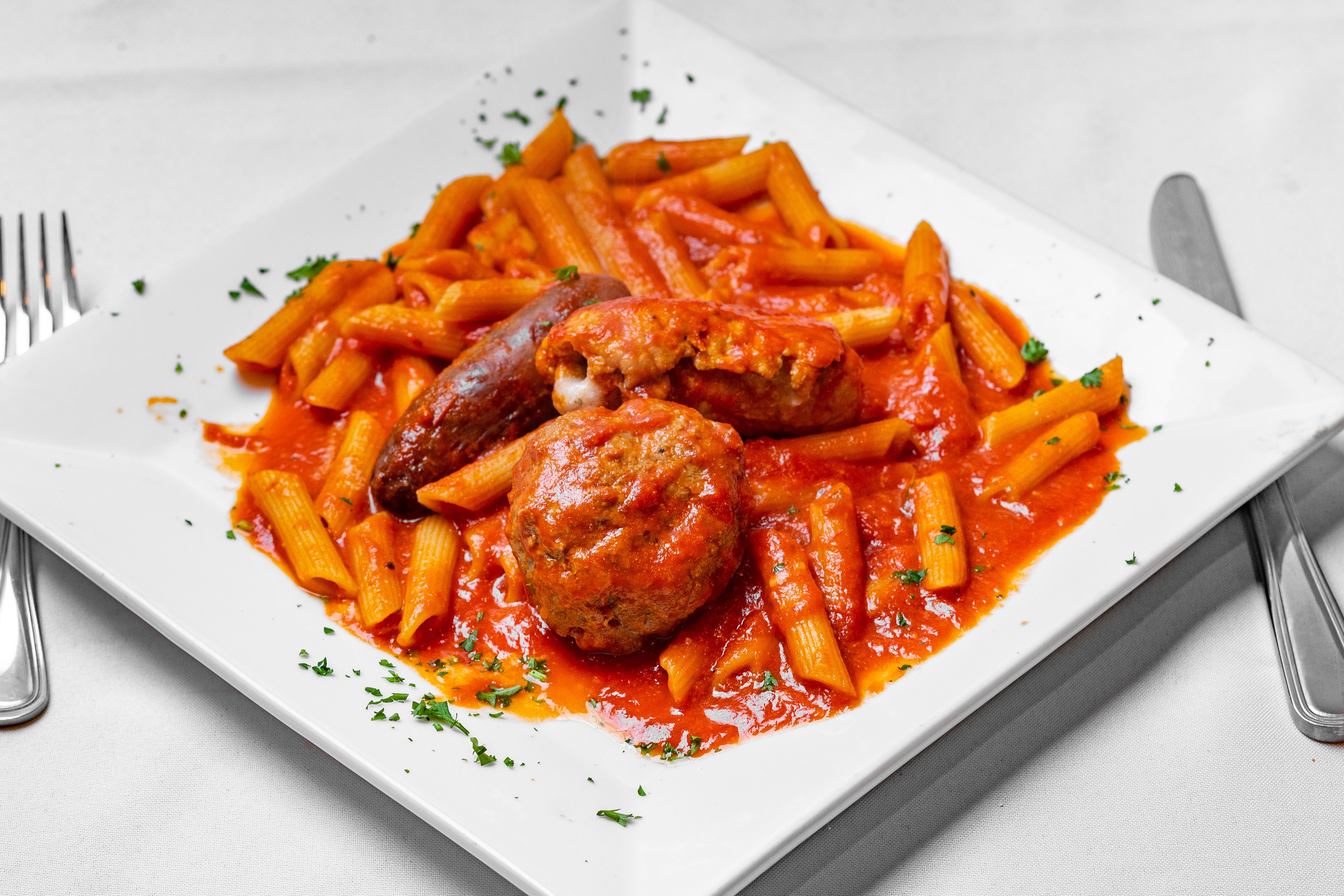 Order Angelina's Sunday Gravy - Pasta food online from Angelina Trattoria store, Florham Park on bringmethat.com