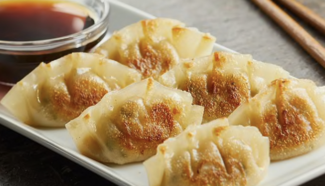 Order 21. Chicken and Pork Gyoza food online from Yama Sushi Bar & Chinese Food store, Glen Rock on bringmethat.com
