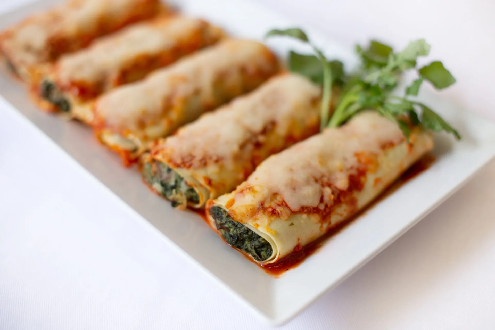 Order Spinach Cannelloni (vegetarian)  food online from Food Passion Cafe store, New York on bringmethat.com