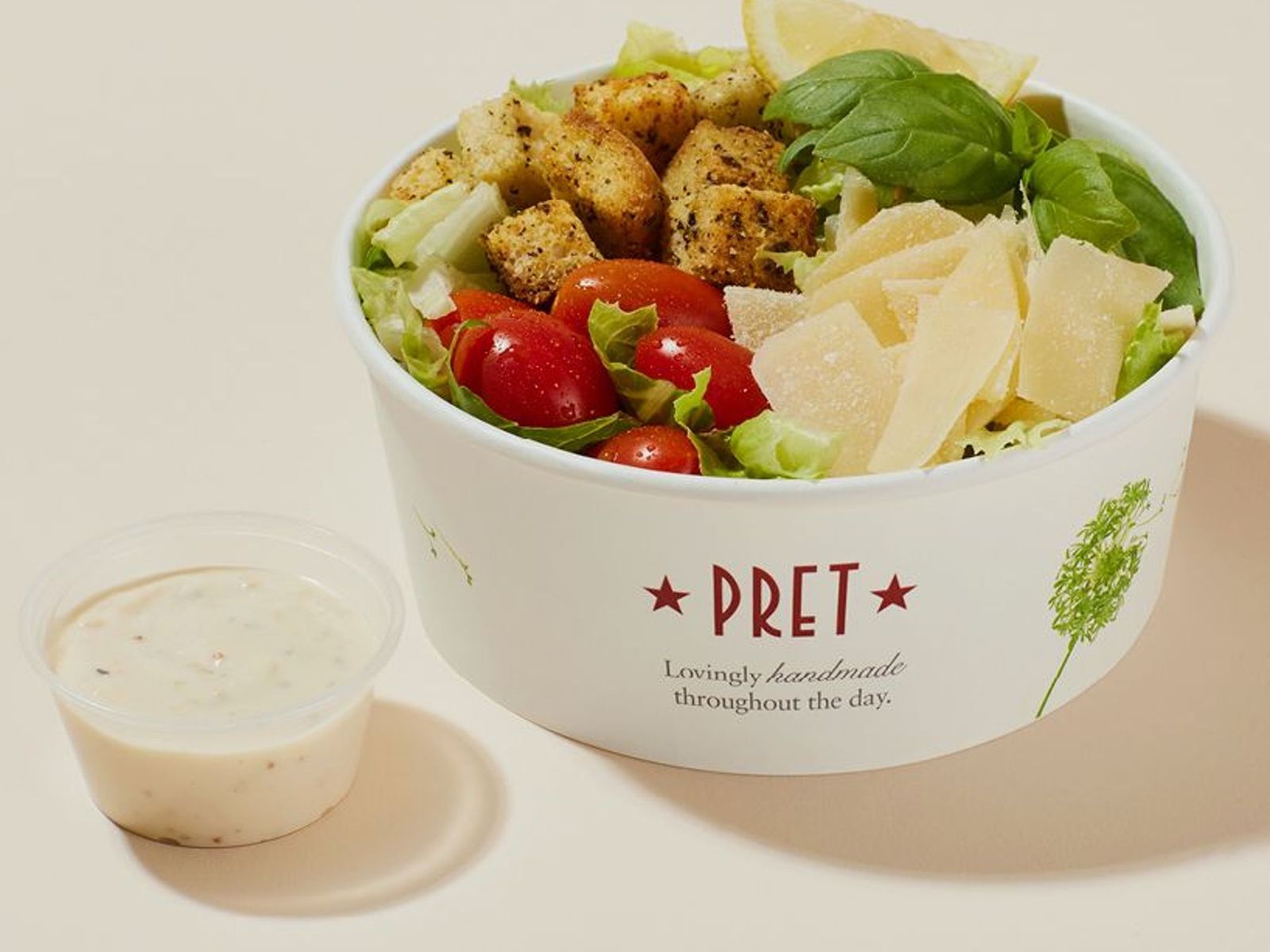 Order Caesar Side Salad with Caesar Dressing food online from Pret A Manger store, New York on bringmethat.com
