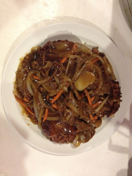 Order E5. Beef Egg Foo Young food online from Lucky Kitchen store, Phoenix on bringmethat.com