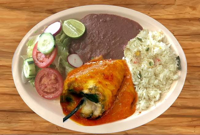 Order CHILE RELLENO food online from Restaurante Y Pupuseria El Aguila store, San Jose on bringmethat.com