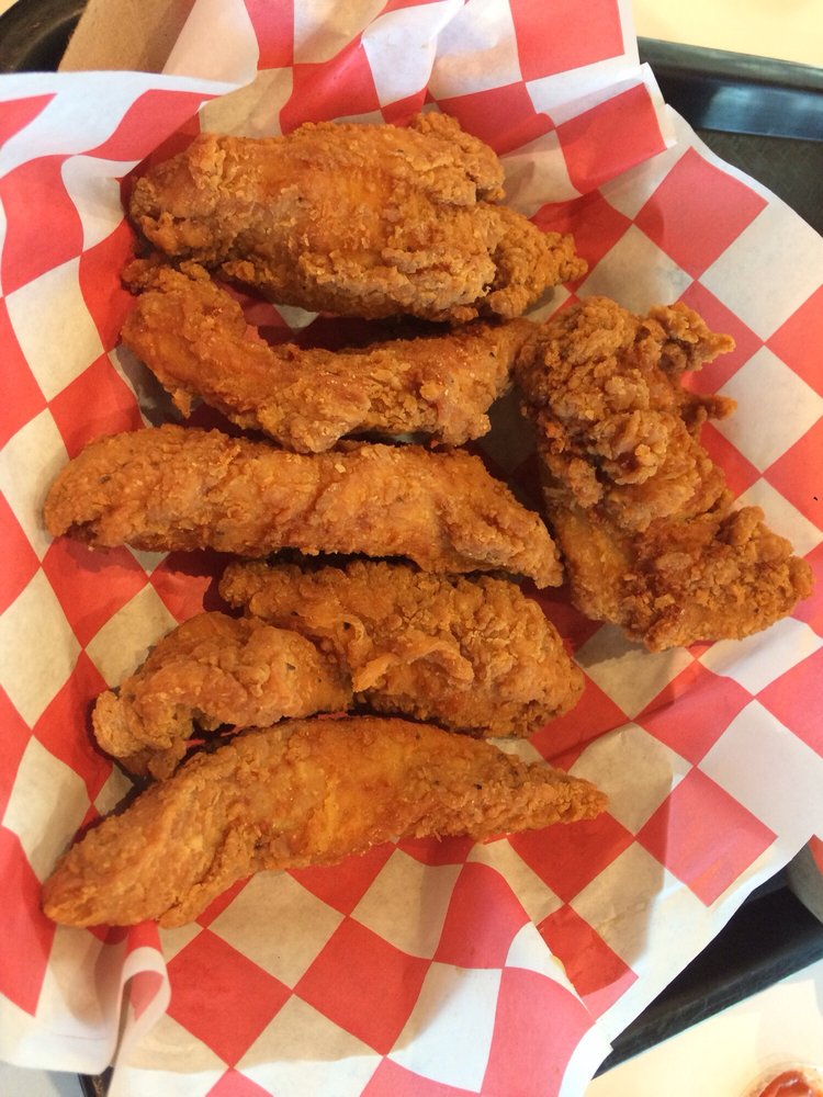 Order 4 Nashville Hot Chicken Strips with 2 Dips food online from Juju Bird store, Grand Rapids on bringmethat.com