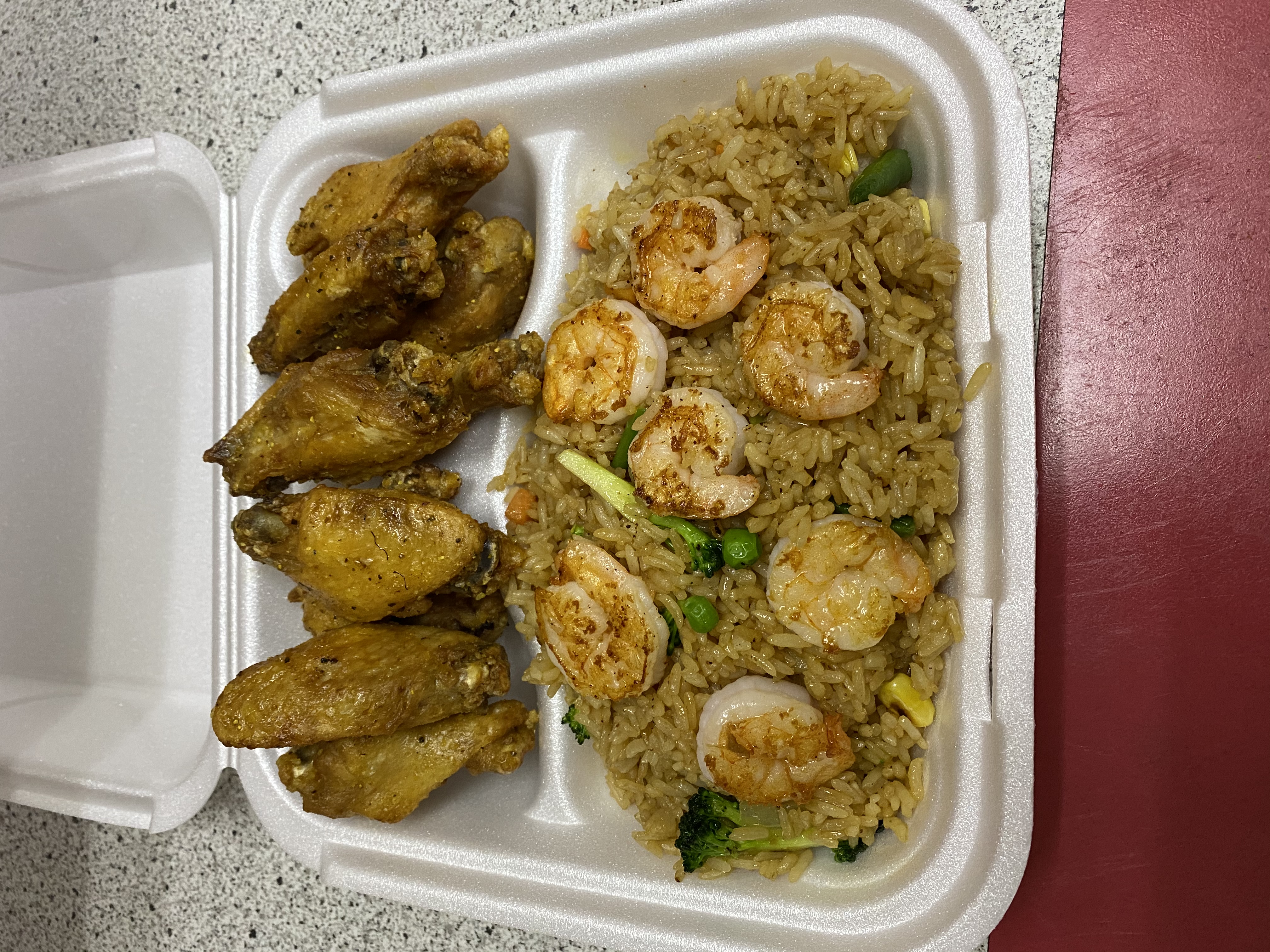 Order C7. Shrimp Fried Rice and 10 Piece Wings Combo food online from Grand Wings store, Morrow on bringmethat.com
