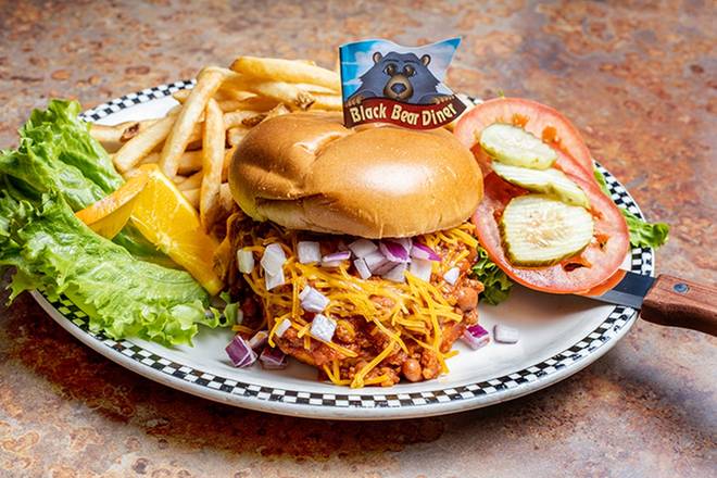 Order Chili Cheddar Cheeseburger food online from Black Bear Diner store, Twin Falls on bringmethat.com