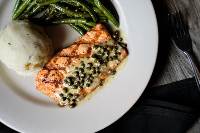 Order Pan Seared Salmon food online from Keegan Public House store, Smyrna on bringmethat.com