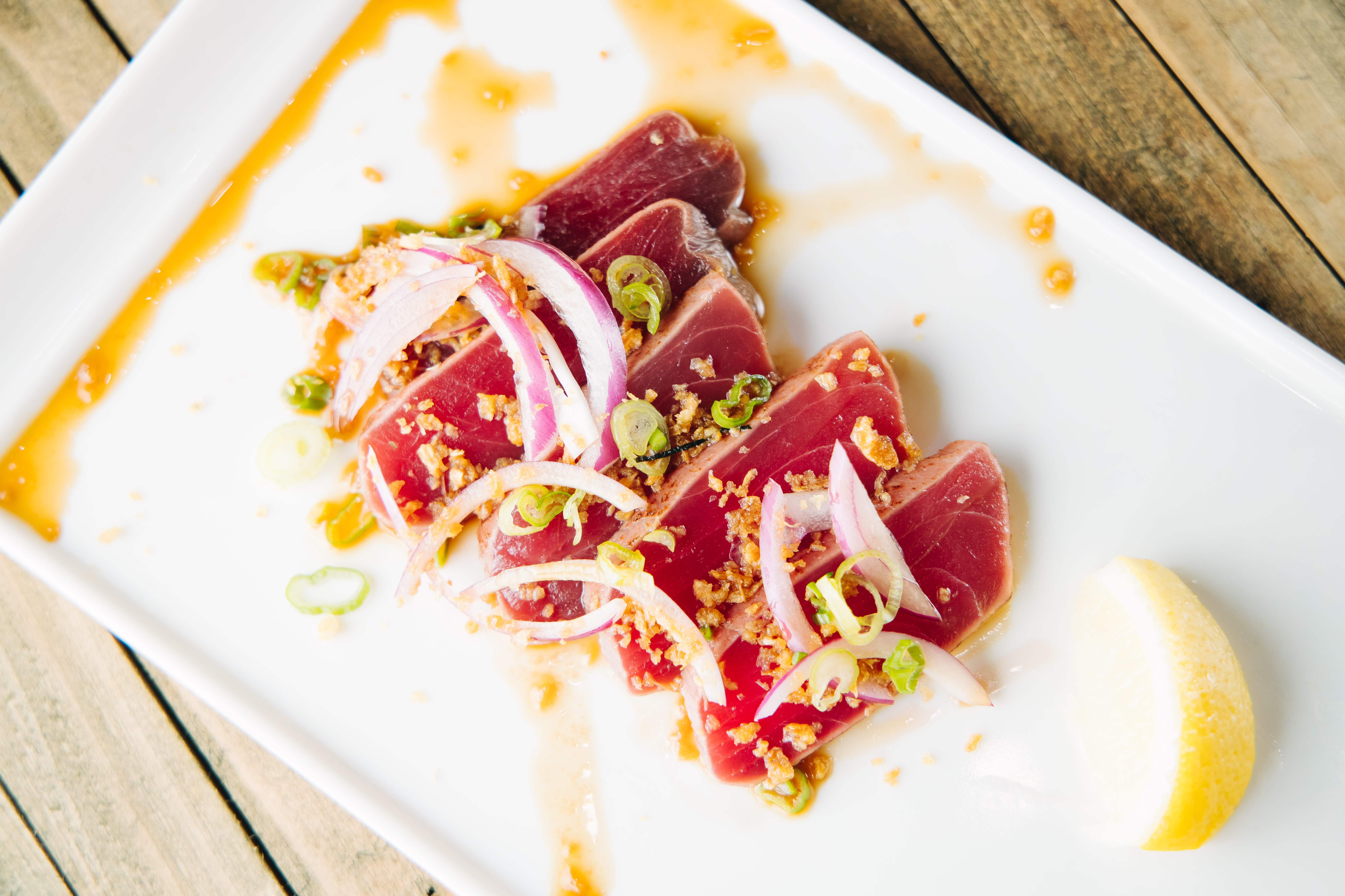 Order A14. Tuna Tataki food online from Ninja Ramen store, Arlington on bringmethat.com
