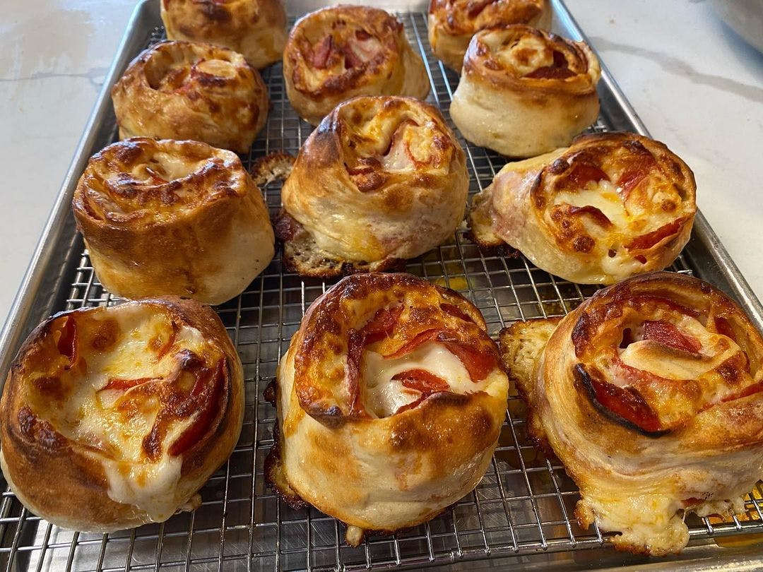Order Pinwheels - Rolls & Calzones food online from Red Volpe Pizzeria Ristorante store, Bethpage on bringmethat.com