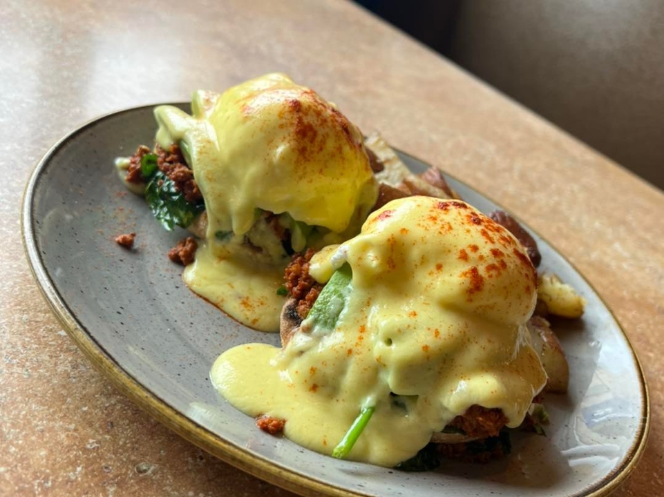 Order Crab Cake Benny food online from The Coop store, Waukesha on bringmethat.com