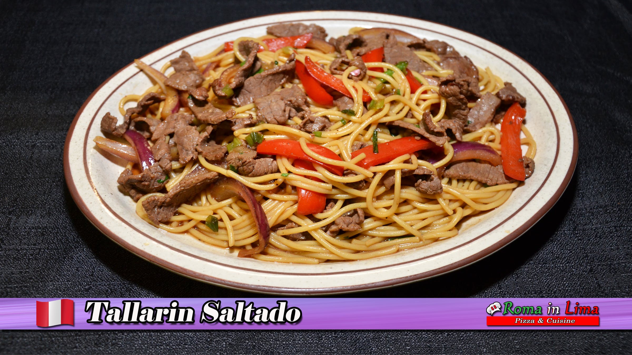 Order Tallarin Saltado Carne - Entree food online from Roma In Lima Pizza & Cuisine store, Immokalee on bringmethat.com