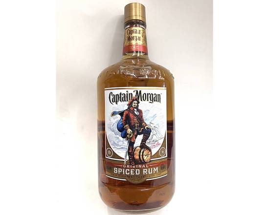 Order Captain Morgan Spiced, 1.75L rum (35.0% ABV) food online from Babaro Liquor Store store, Peabody on bringmethat.com
