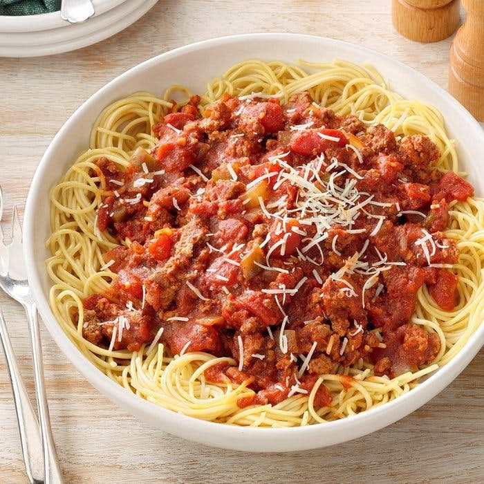 Order Spaghetti Catering - Half Tray food online from Positanos store, Chicago on bringmethat.com