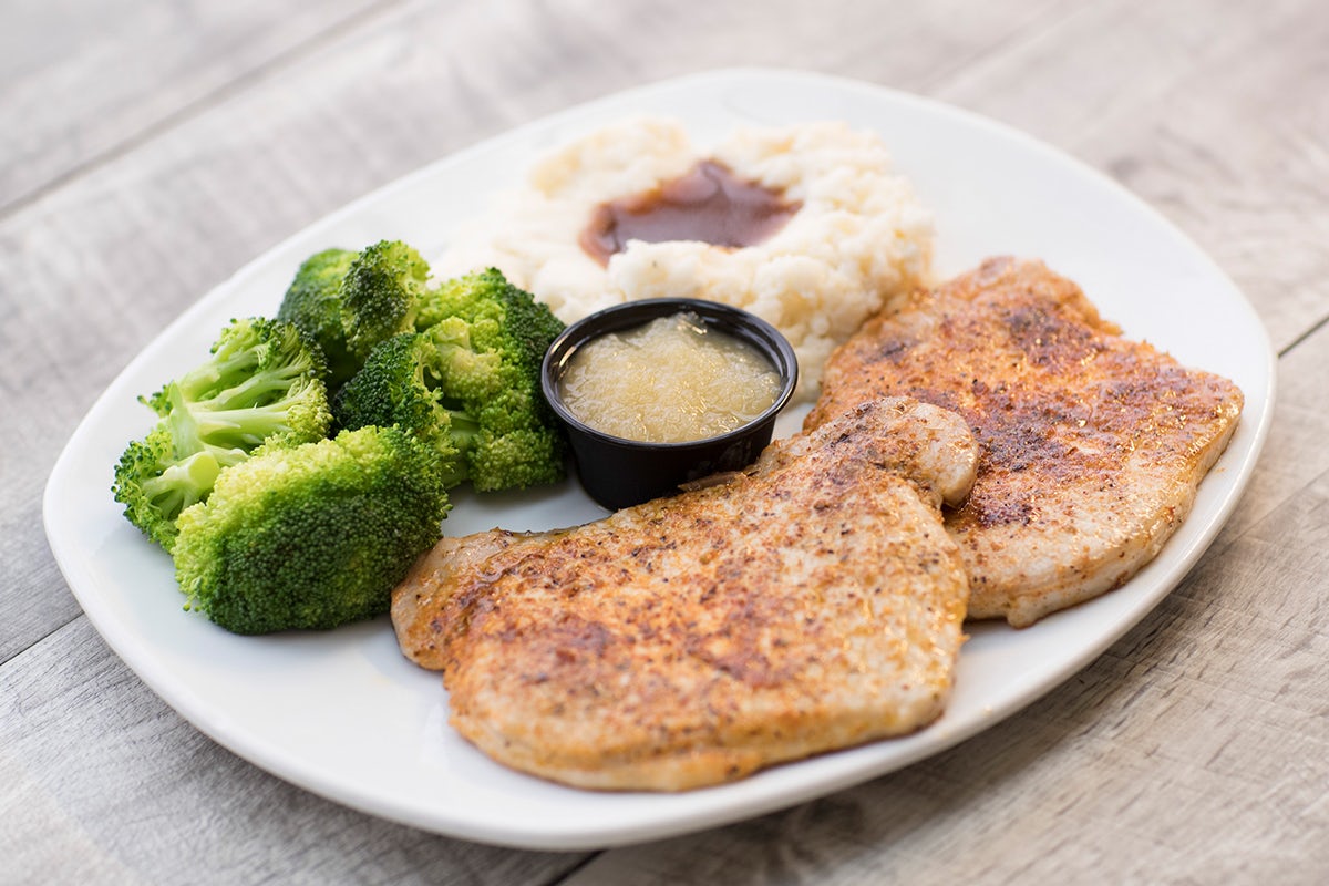 Order Grilled Pork Chops food online from Perkins Restaurant & Bakery store, Rochester on bringmethat.com