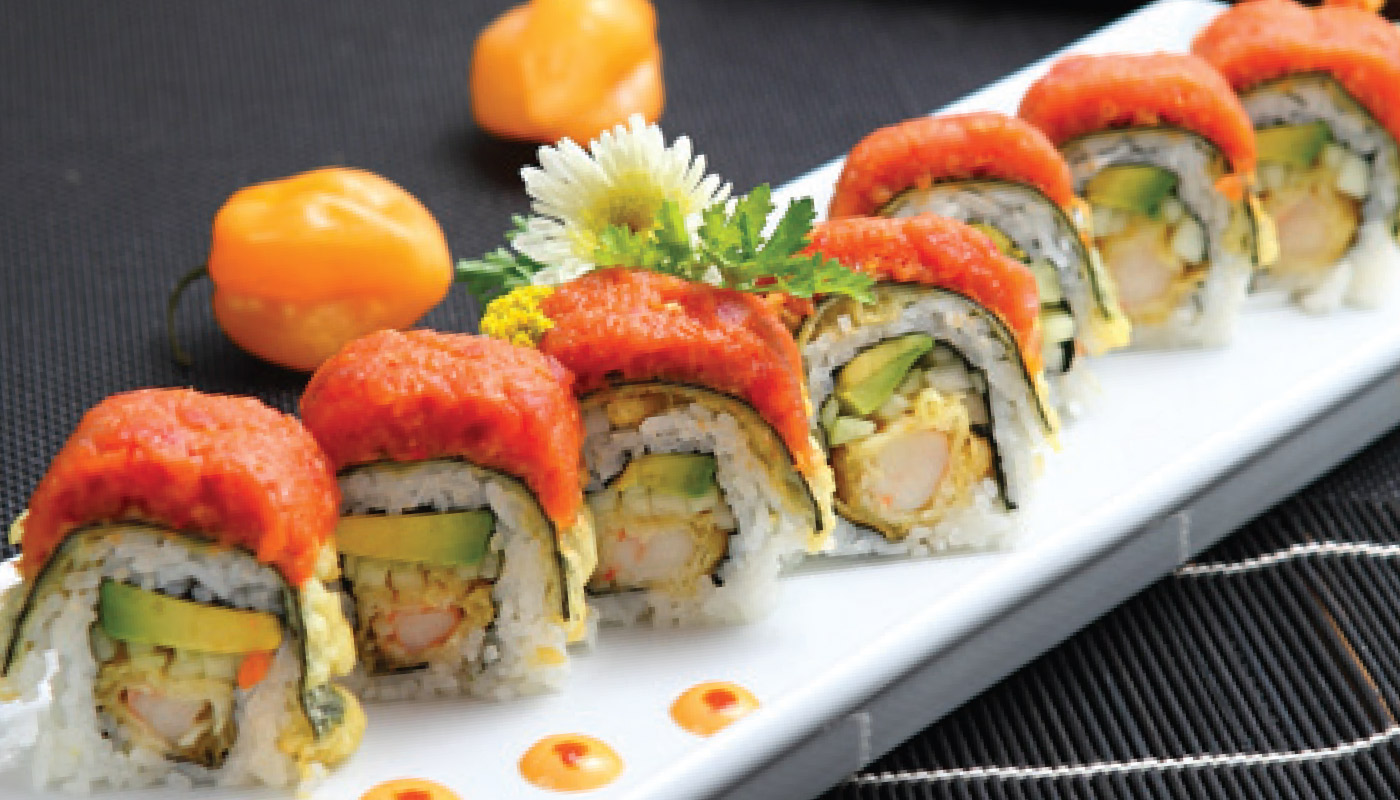 Order T11. Black Tiger Roll food online from Ami Sushi store, Westwood on bringmethat.com