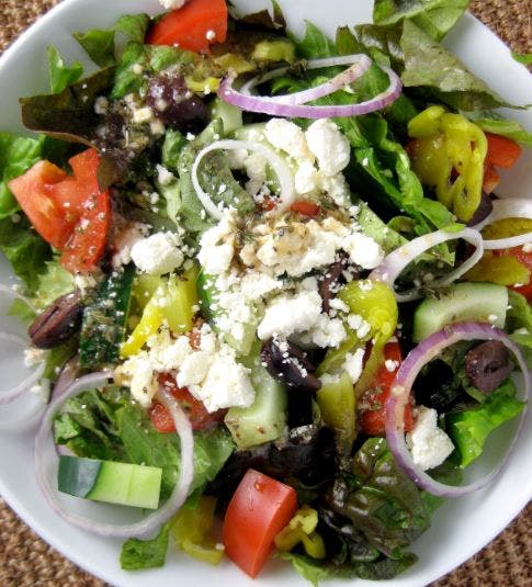 Order Greek Salad - Salad food online from GoodFellas Pizzeria store, San Francisco on bringmethat.com
