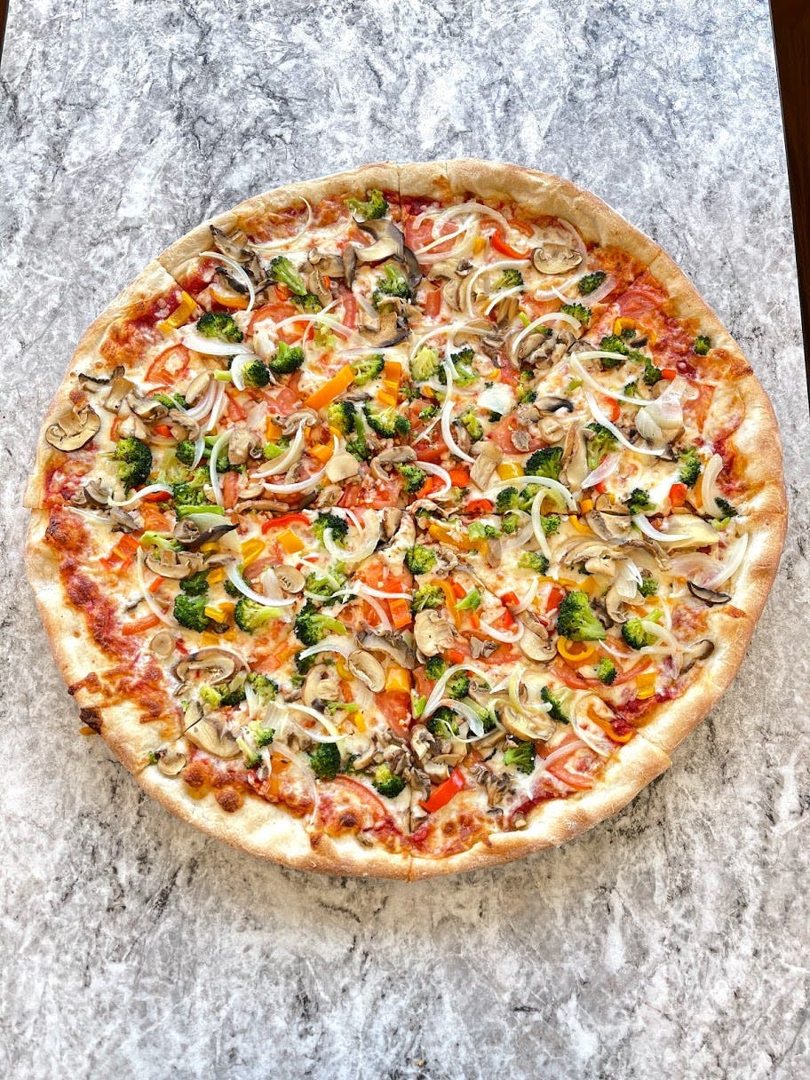 Order Vegetarian Pizza - 16" (8 Slices) food online from Sonny Restaurant & Pizzeria store, Englewood on bringmethat.com