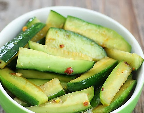 Order 4. Cucumber with Szechuan Spicy Sauce food online from Dim Sum Palace store, New York on bringmethat.com