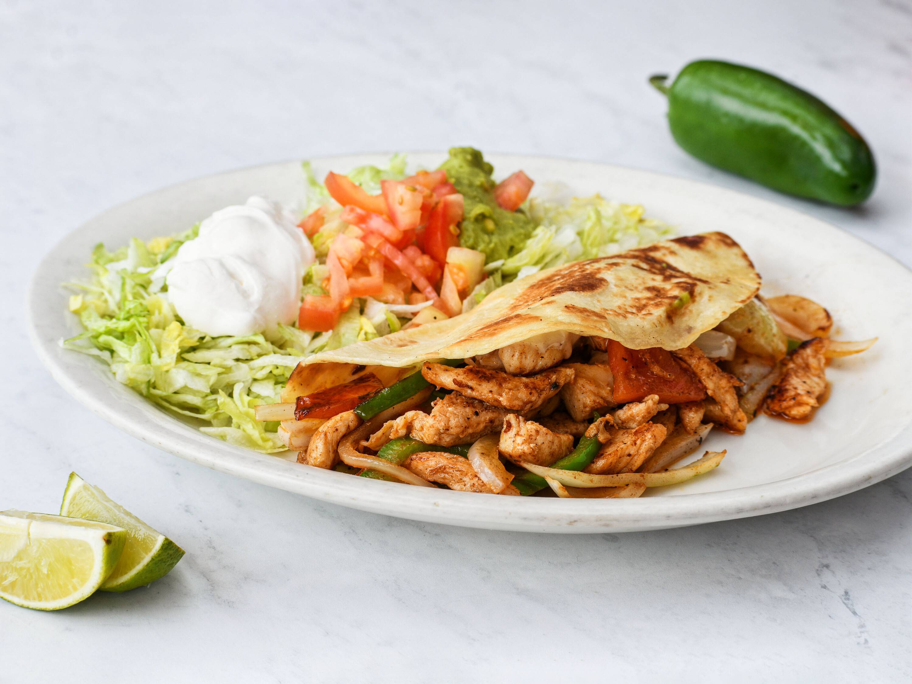 Order Fajita Chicken Quesadilla food online from Tres Amigos Mexican Rest store, Ringgold on bringmethat.com