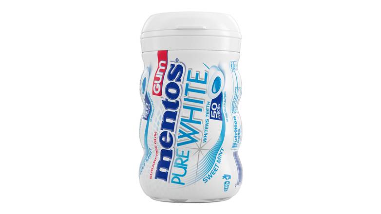 Order Mentos Gum Pure White Sweet Mint food online from Route 7 Food Mart store, Norwalk on bringmethat.com