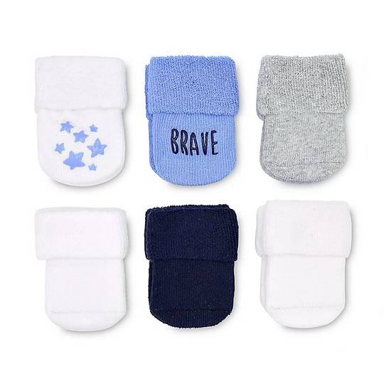 Order goldbug™ Size 3-12M 6-Pack Folded Cuff Socks in Blue Terry food online from Bed Bath & Beyond store, Daly City on bringmethat.com