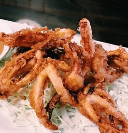 Order Fried Calamari Legs food online from Kiraku Ramen & Sushi store, Gardena on bringmethat.com