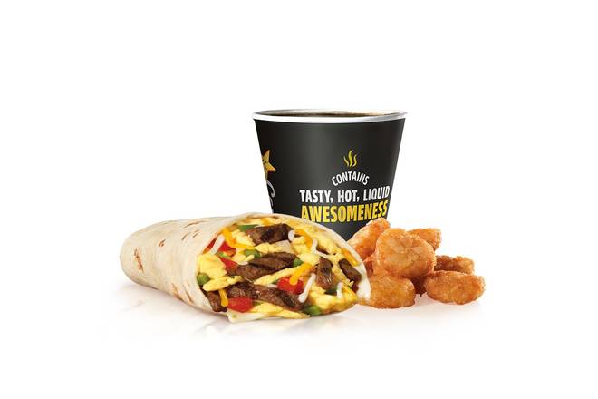 Order Steak & Egg Burrito Combo food online from Carl Jr. store, West Valley on bringmethat.com