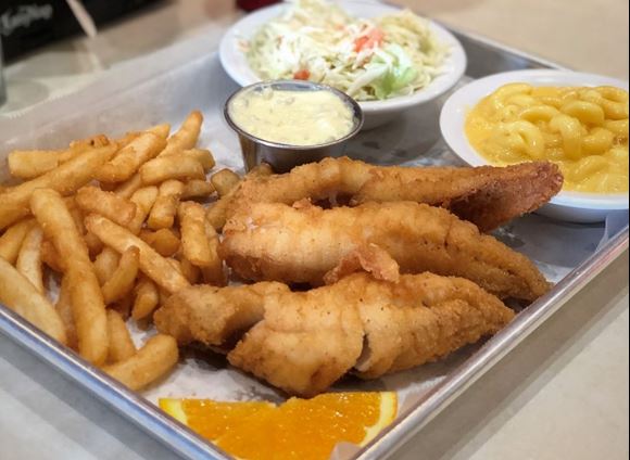 Order Beer Battered Fish N Chips food online from Tick Tock Tavern store, Lafayette on bringmethat.com