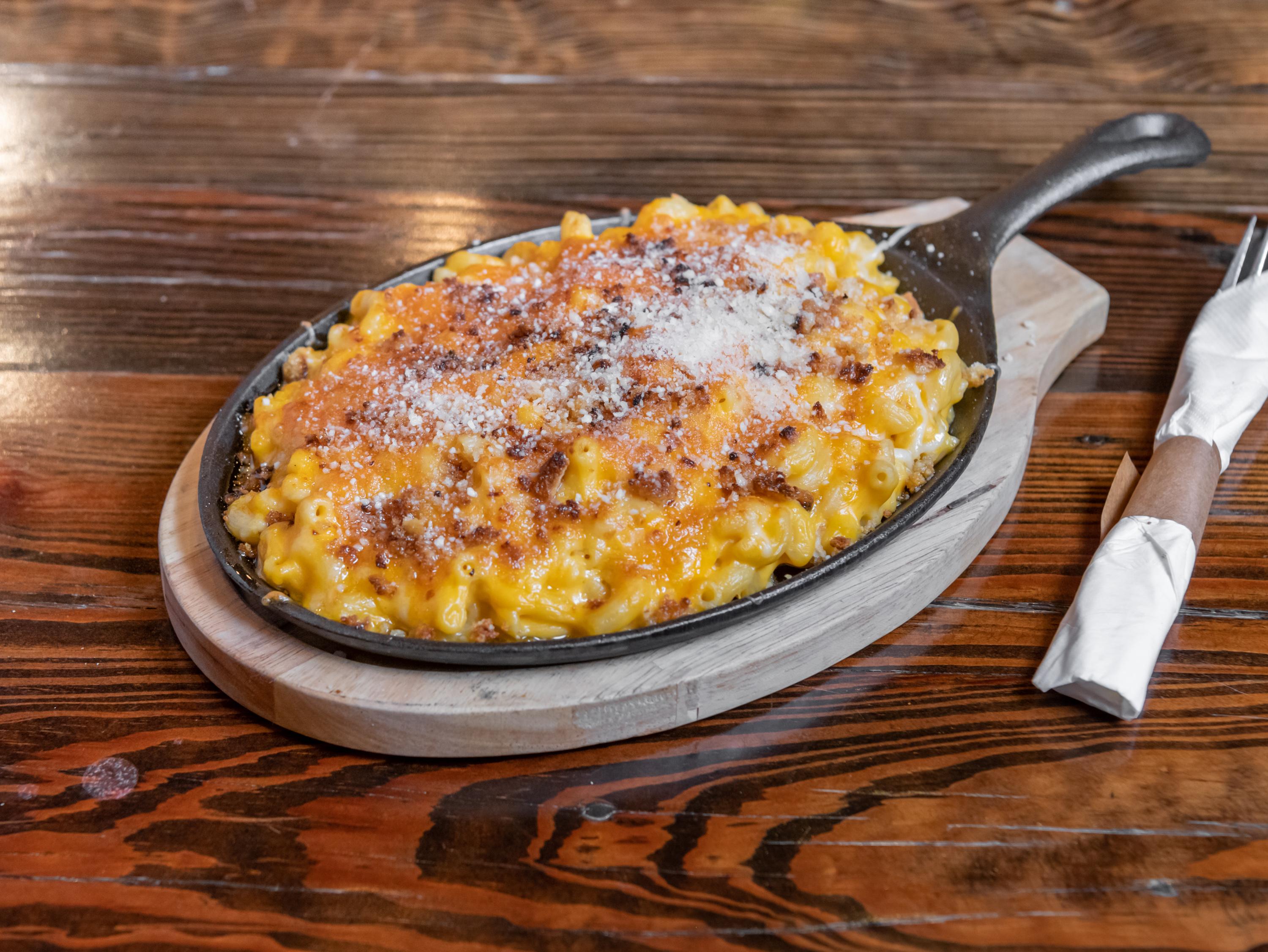 Order 5 Cheese Baked Macaroni Pie food online from The Simpson Restaurant & Bar store, Brooklyn on bringmethat.com