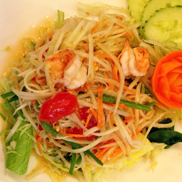 Order L4. Papaya Salad food online from Basil Rice store, Brookline on bringmethat.com
