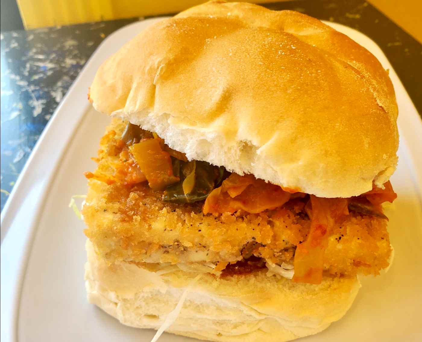 Order Vegan Crispy Chicken Sandwich (Tofu) food online from Son of Egg store, Albany on bringmethat.com