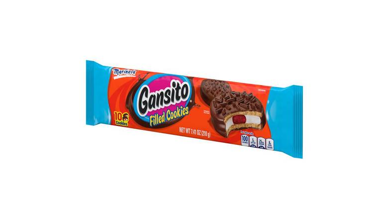 Order Marinela Gansito Chocolate Covered Creme & Strawberry Filled Cookies Tube - 10 Count food online from Route 7 Food Mart store, Norwalk on bringmethat.com