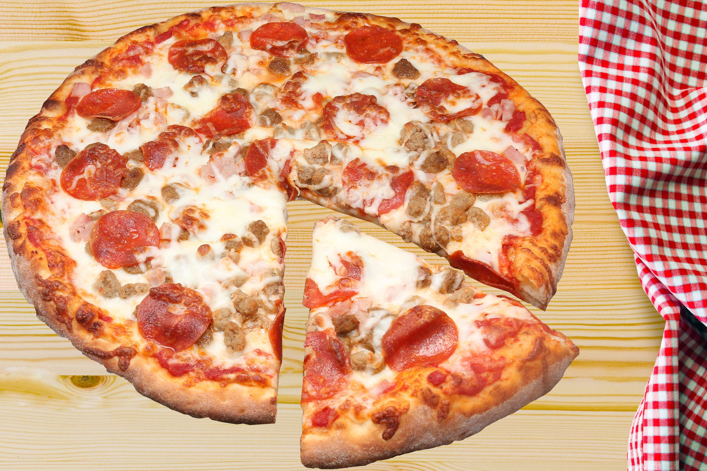 Order All Meat Pizza food online from Via Sofia's store, Cedar Rapids on bringmethat.com
