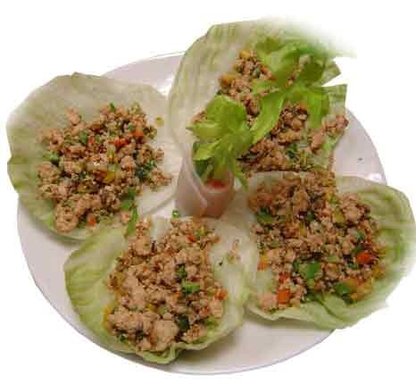 Order A18. Lettuce Wraps with Minced Chicken food online from Sei Bar store, Everett on bringmethat.com