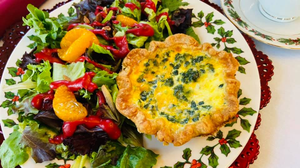 Order Spinach Quiche food online from Tonia Victorian Rose store, Rochester on bringmethat.com