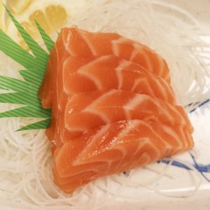 Order E7. Salmon Sashimi food online from Galleria Mart Texan Soft Tofu store, Carrollton on bringmethat.com