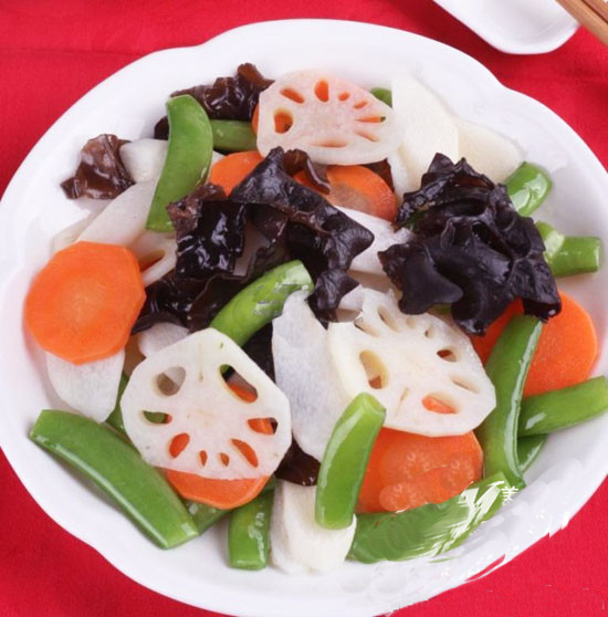 Order M08. Lotus Root w. Mixed Vegetable荷塘秀色 food online from Gourmet China House store, Boston on bringmethat.com