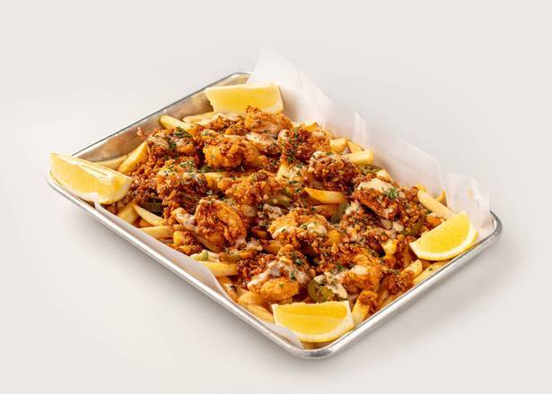 Order Cajun Shrimp Fries Platter food online from Deja Brew Taproom & Kitchen store, Los Angeles on bringmethat.com