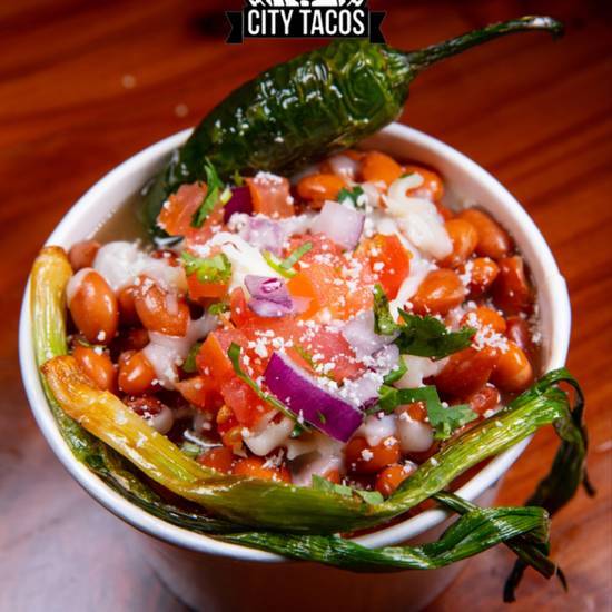 Order FRIJOLES VEGGIES food online from City Tacos store, San Diego on bringmethat.com