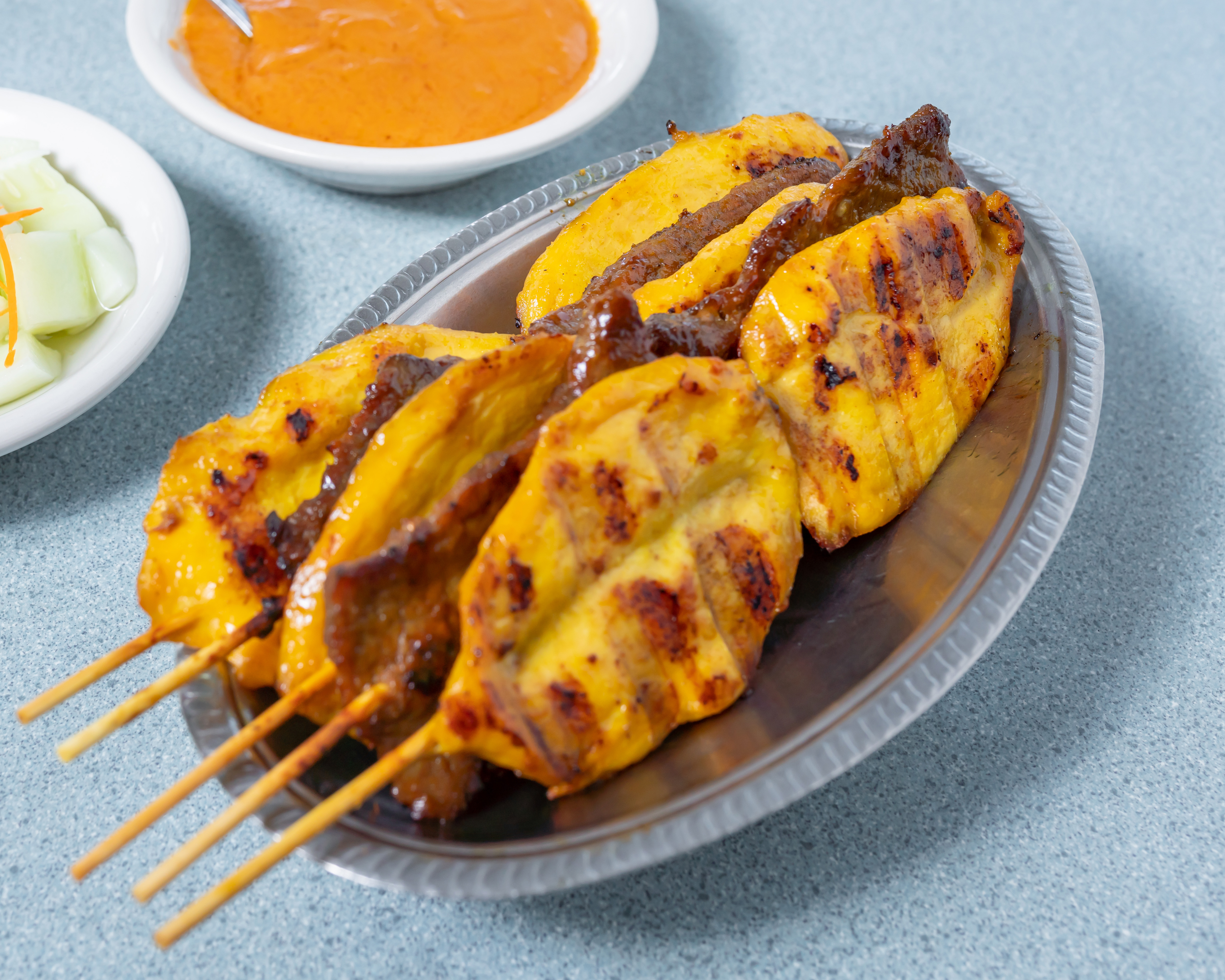 Order 2. Sa-Tay (5 Skewers) food online from Thai Noodles Cafe store, Libertyville on bringmethat.com
